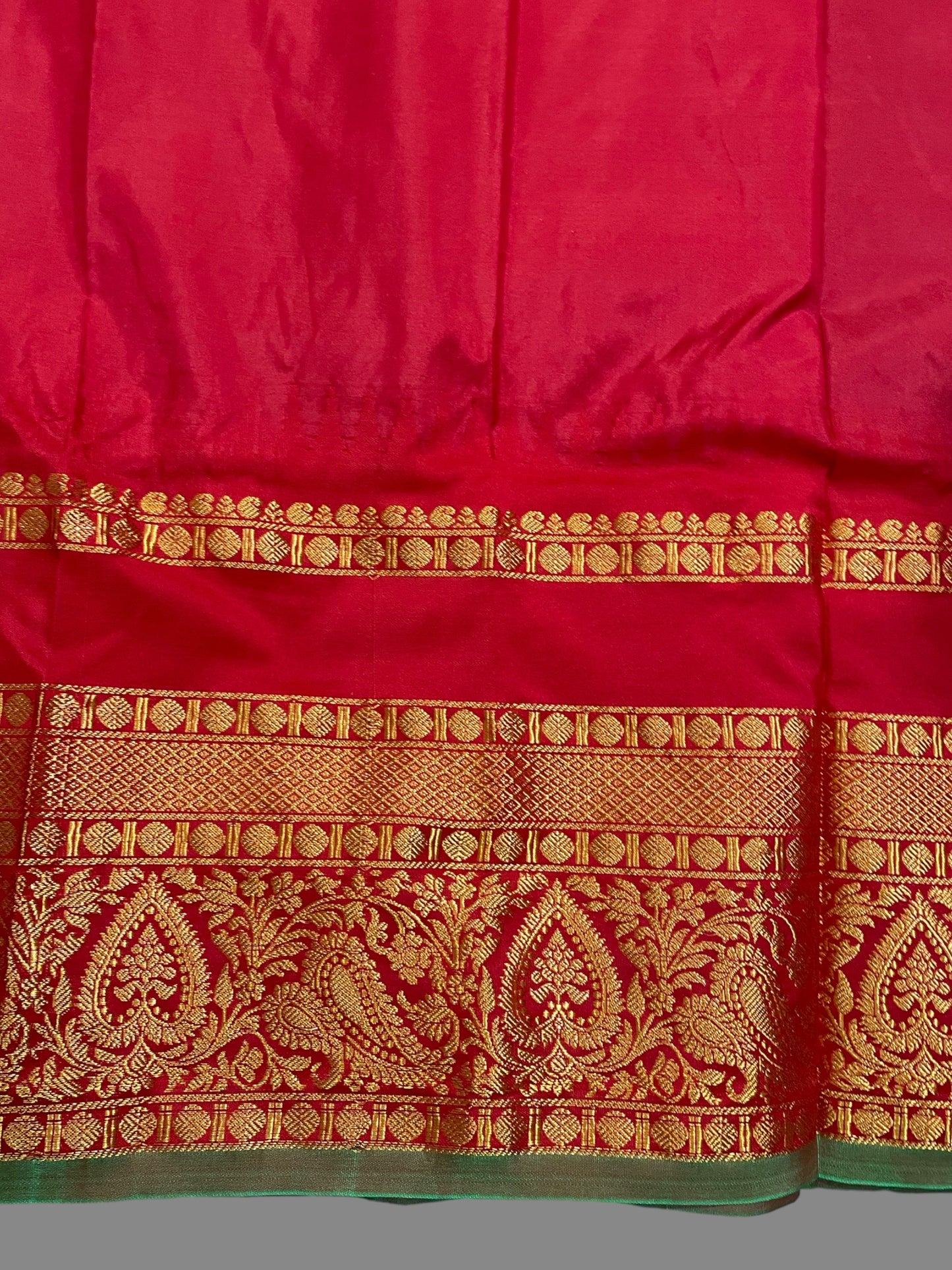 Kanchi Big Border Butta Steel Grey Blue Pure Silk Saree