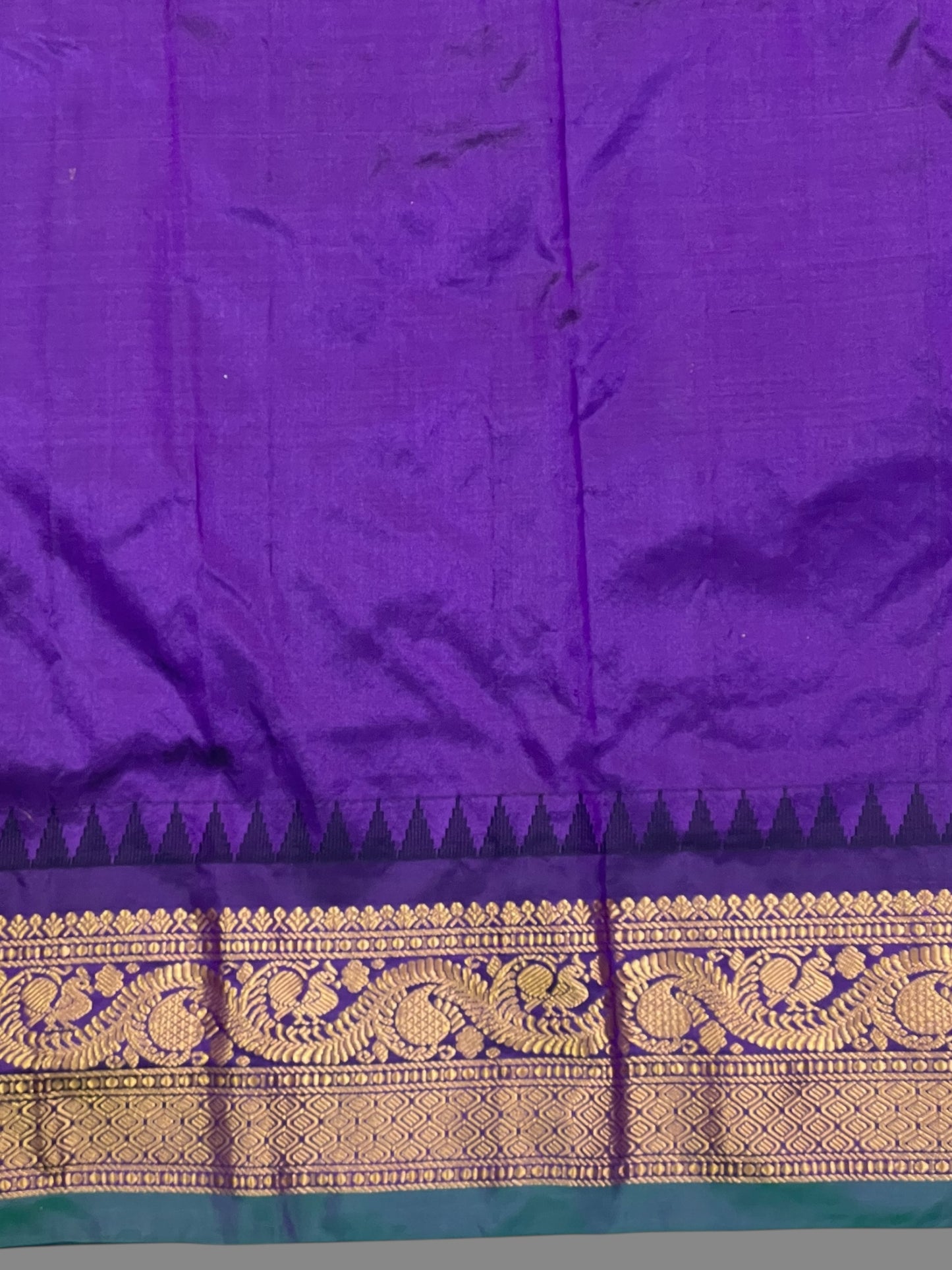 Shilpi Border Red Orange Pure Silk Saree