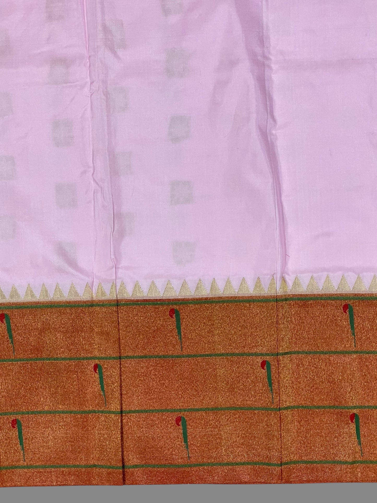 Triple Muniya Border Light Pink Pure Silk Saree