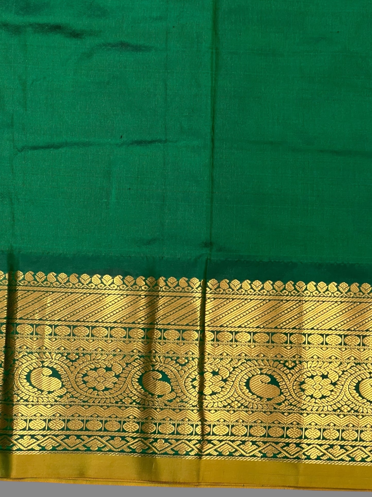 Gadwal Big Border Golden Yellow Pure Silk Sarees