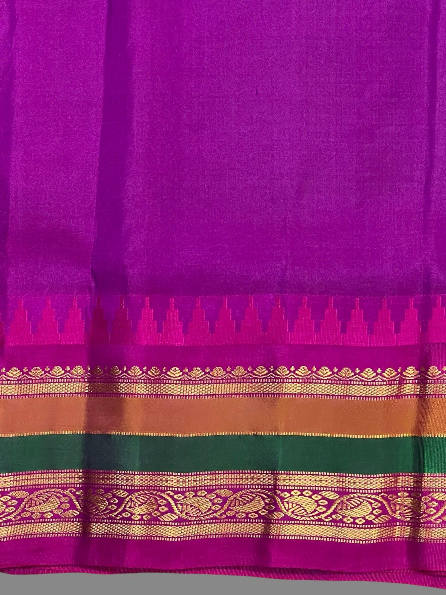 Gap Border Checks Mint Green Pure Silk Saree