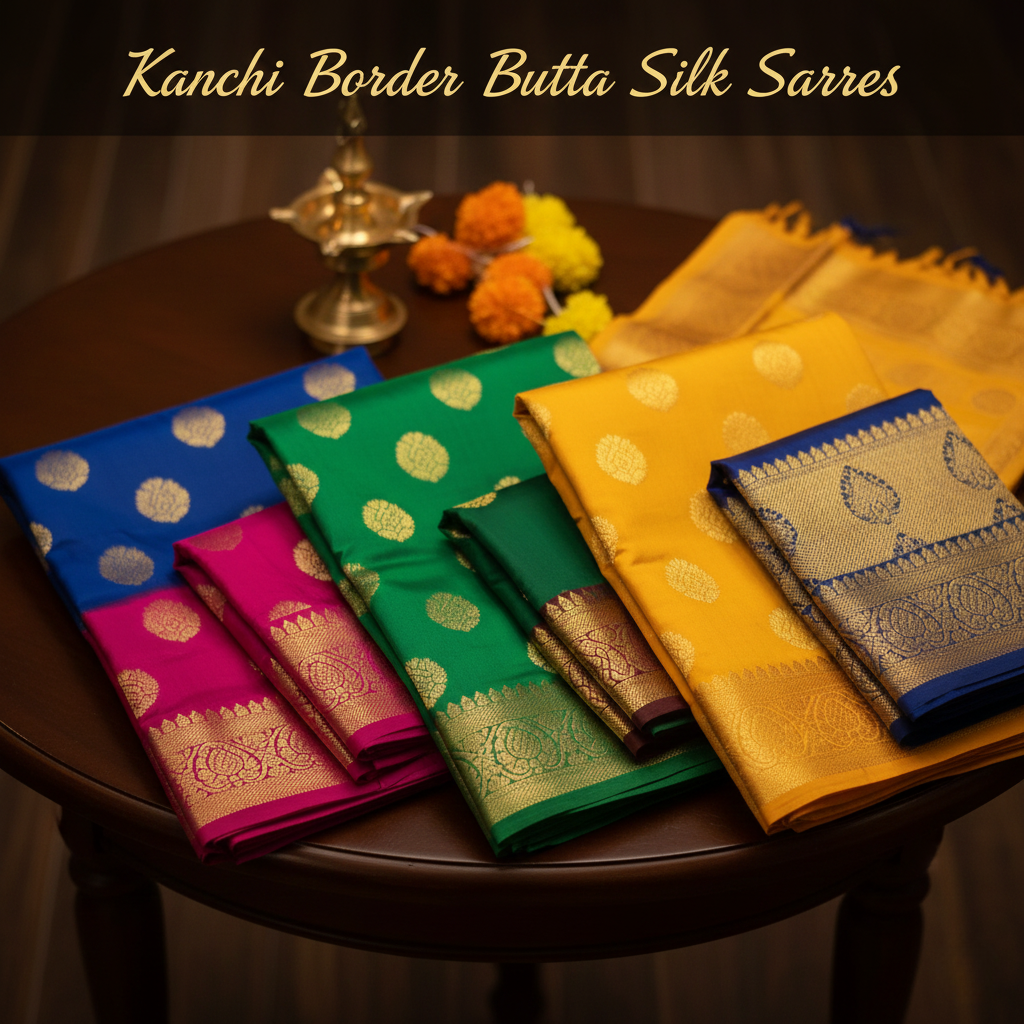 Explore Kanchi Border Butta Silk Sarees – Traditional South Indian Craftsmanship