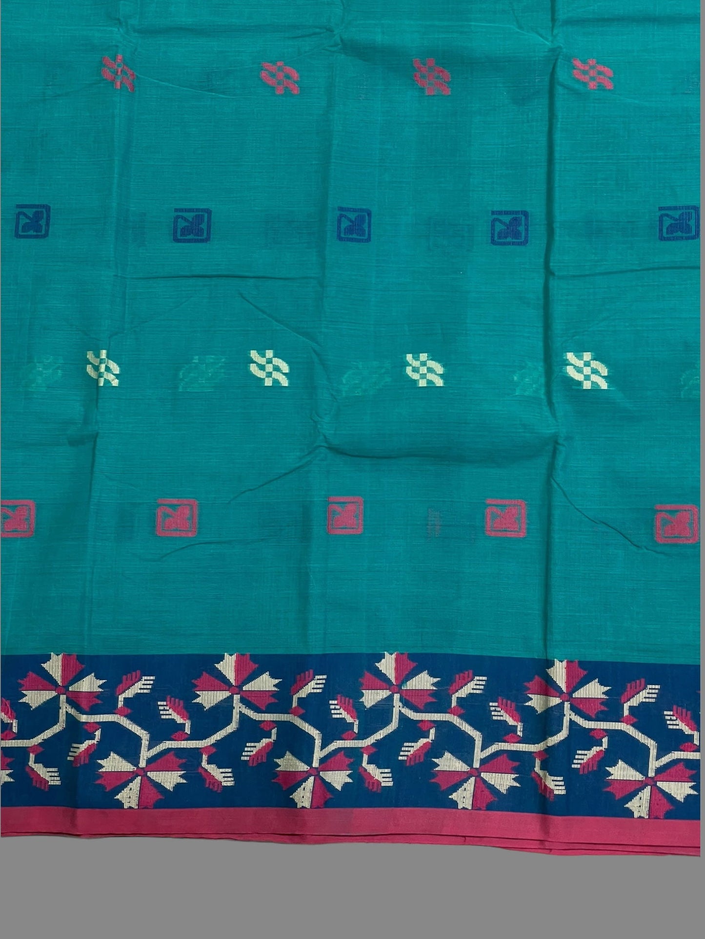 Bengali Blue Cotton Sarees - chinnappasarees 