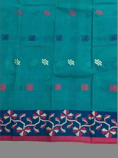 Bengali Blue Cotton Sarees - chinnappasarees 