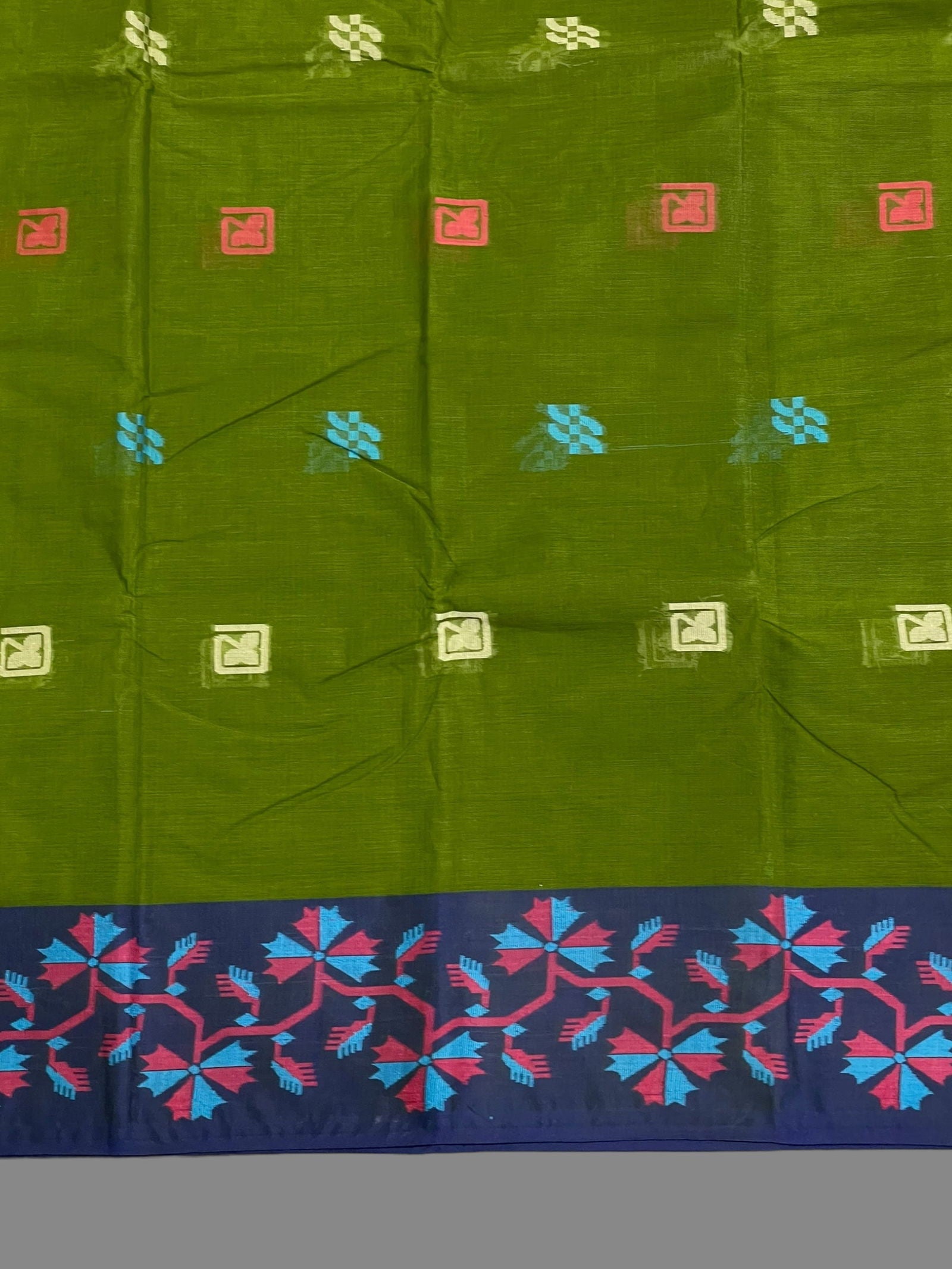 Bengali  Green Cotton Sarees - chinnappasarees 