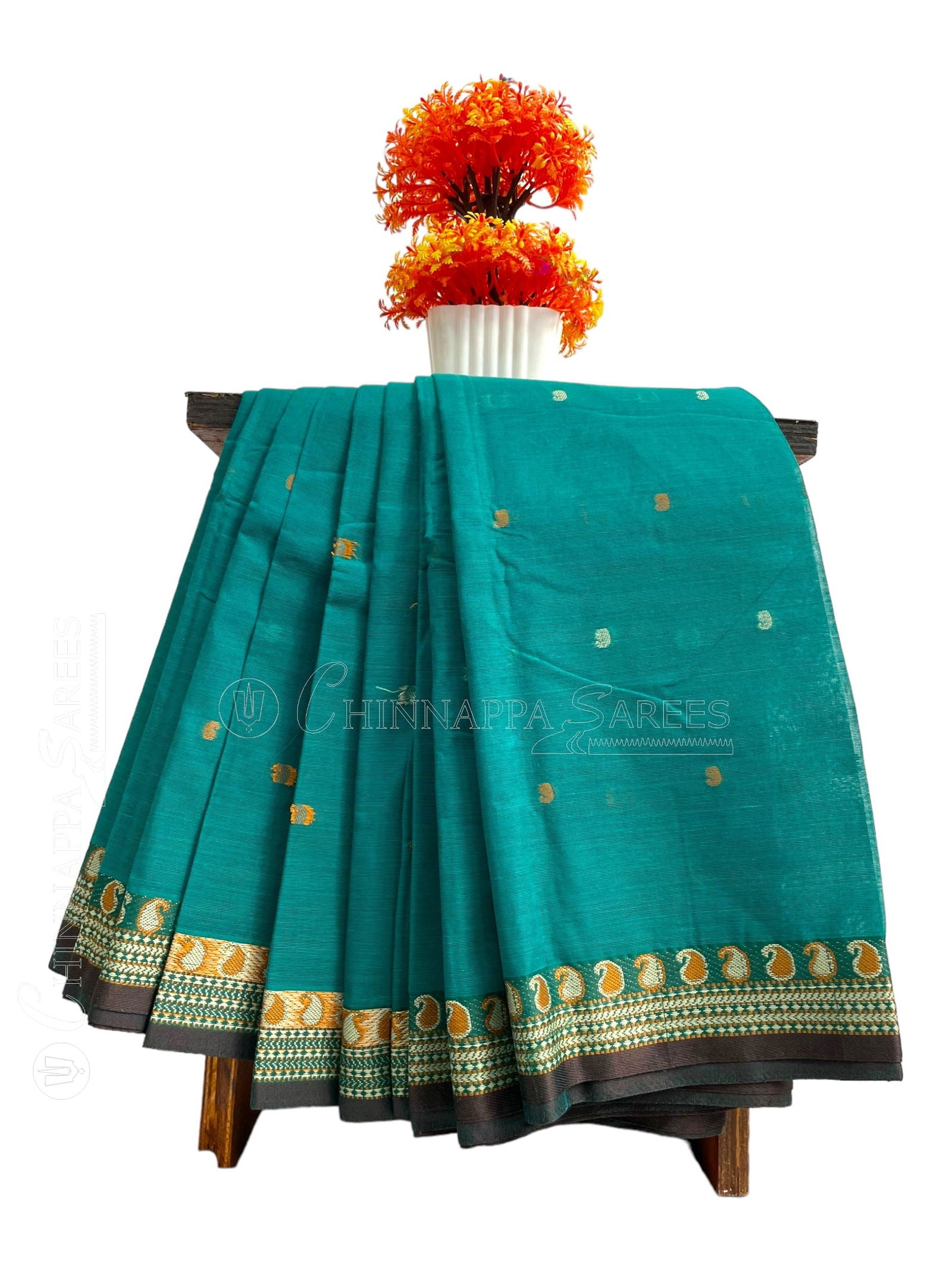 Bengali Sea Green Sarees - chinnappasarees 