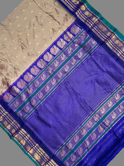 Mahalaxmi Border Chiku Pure Silk Saree