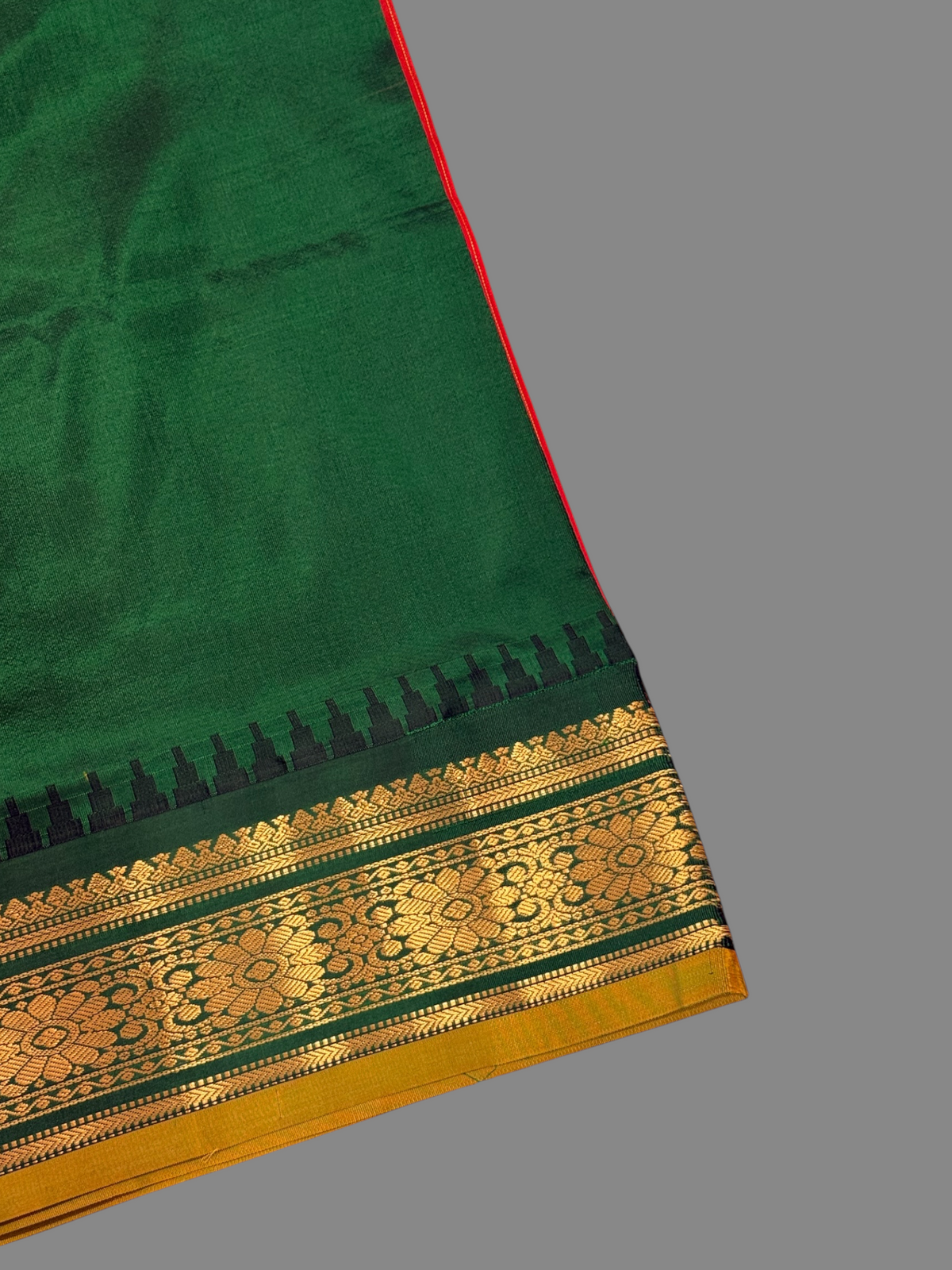 Kanchi Red Stripes Butta Pure Silk Sarees