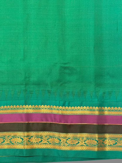 Gap Border Checks Sunflower Yellow Pure Silk Saree