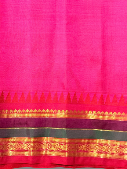 Gap Border Checks Light Green Pure Silk Saree