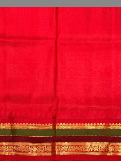 Gap Border Checks Haldi Yellow Pure Silk Saree