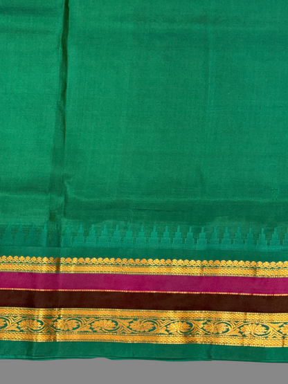 Gap Border Checks Bright Yellow Pure Silk Saree