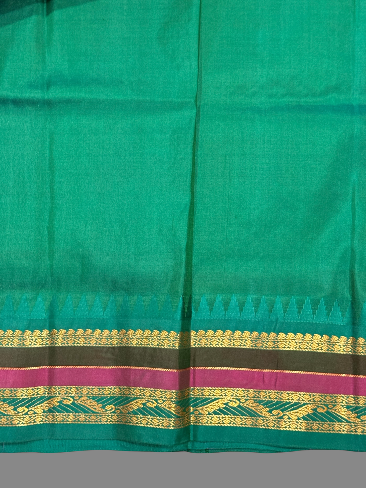 Gap Border Checks Violet Pure Silk Saree