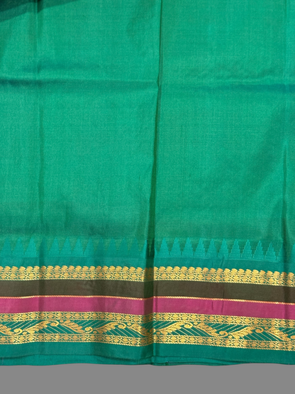 Gap Border Checks Violet Pure Silk Saree