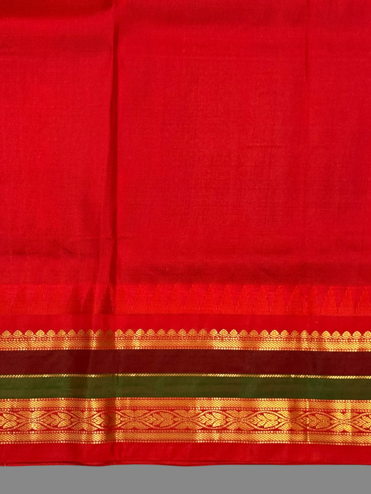 Gap Border Checks Dark Blue Pure Silk Saree