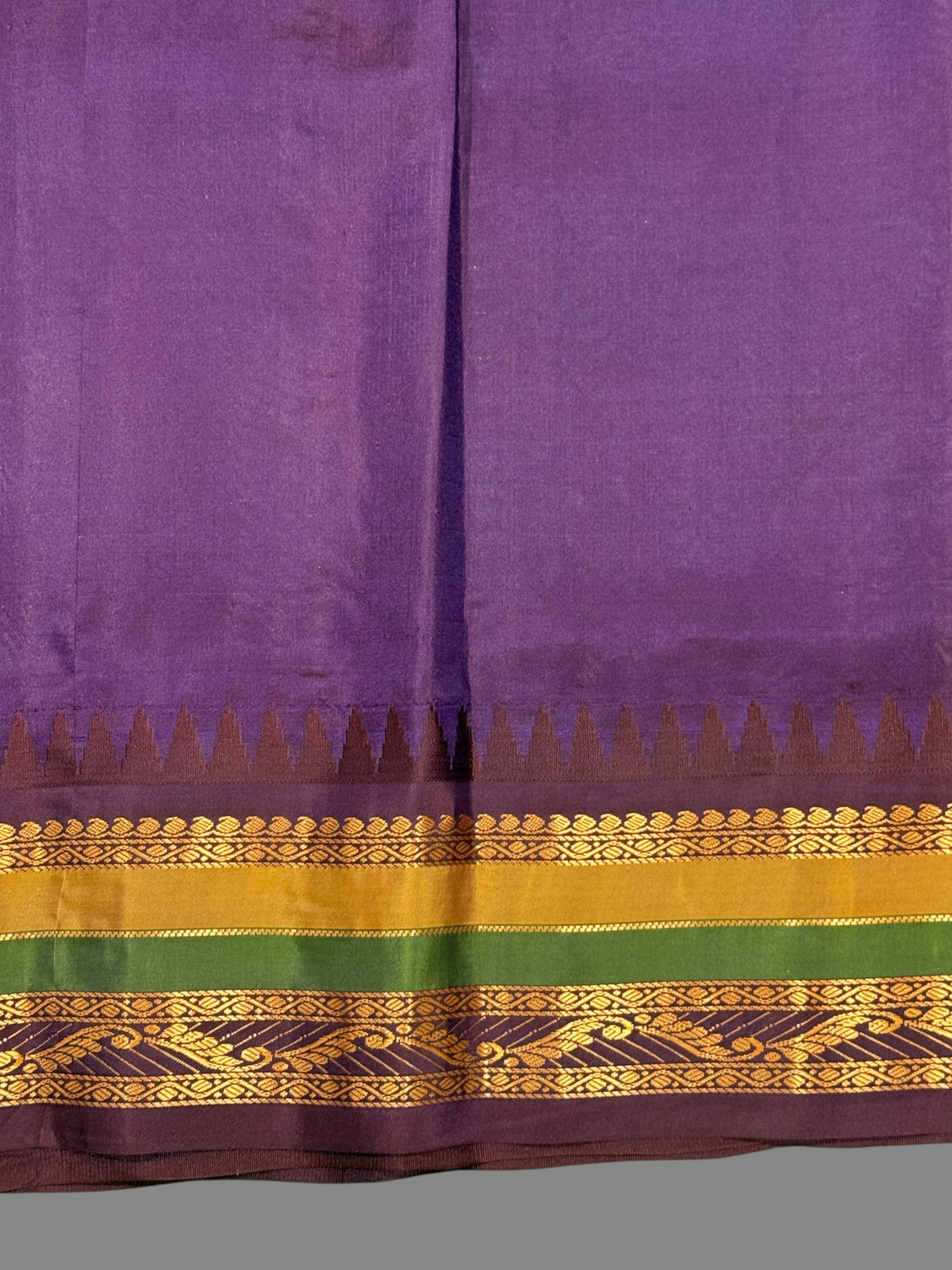 Gap Border Checks Lavender Pure Silk saree