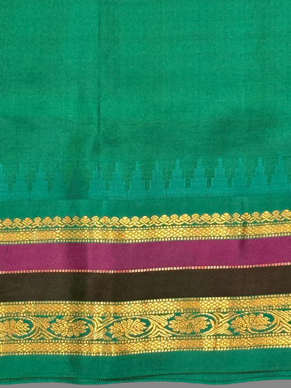 Gap Border Checks Black Pure Silk Saree