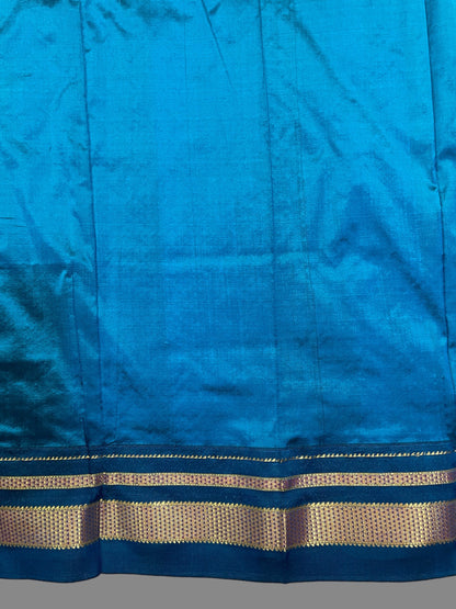 Peshwai Checks Half White Silk Saree