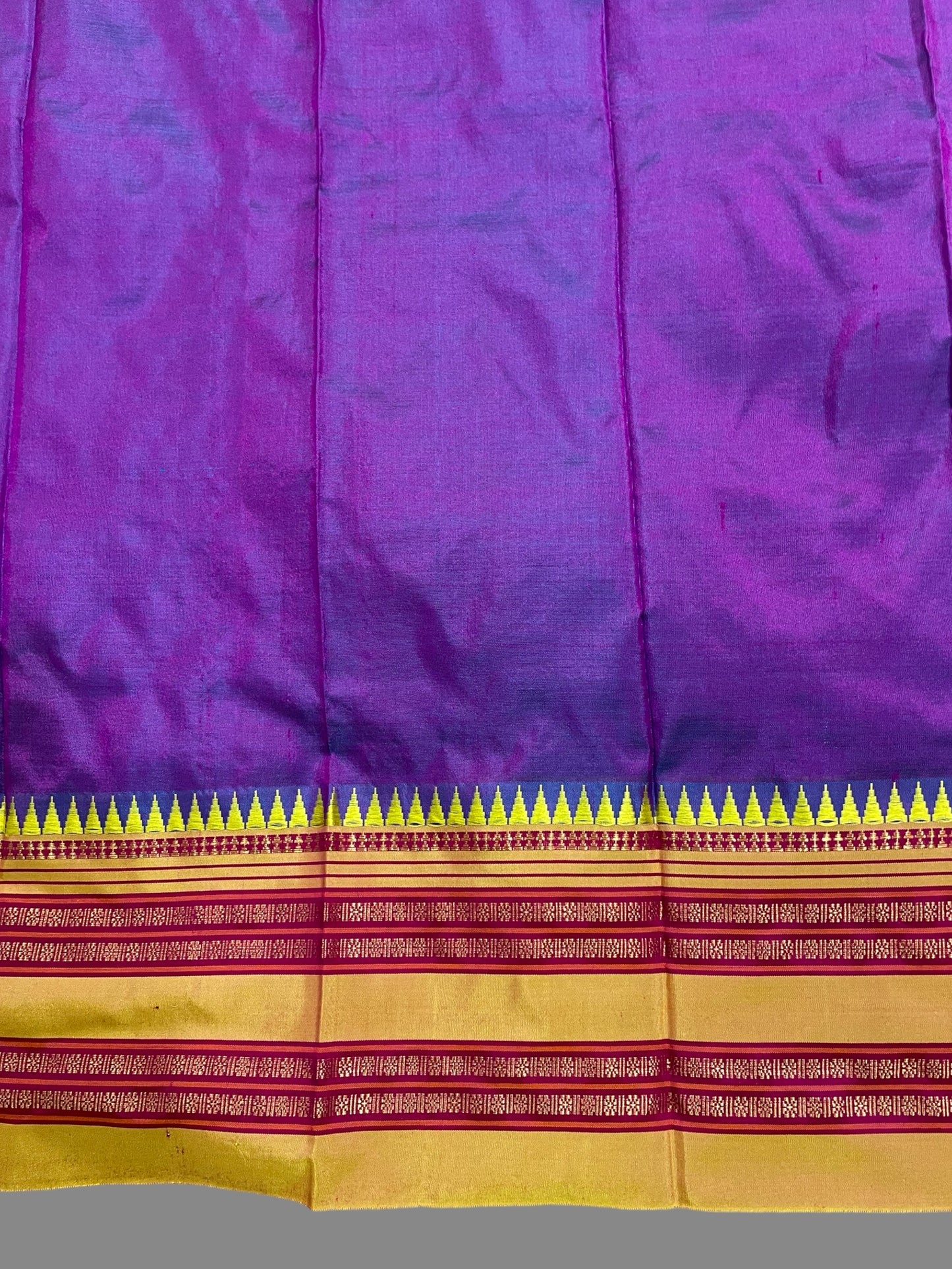 Narayanpet Plain Violet Pure Silk Saree