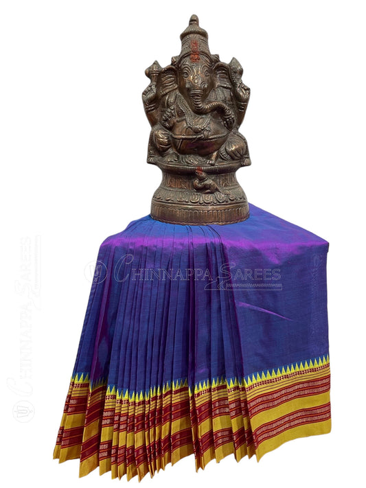 Narayanpet Plain Violet Pure Silk Saree