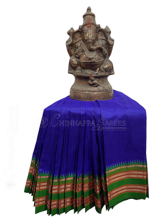 Narayanpet Plain Dark Blue Pure Silk Saree