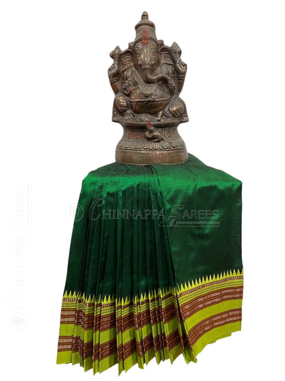 Narayanpet Plain Dark Green Pure Silk