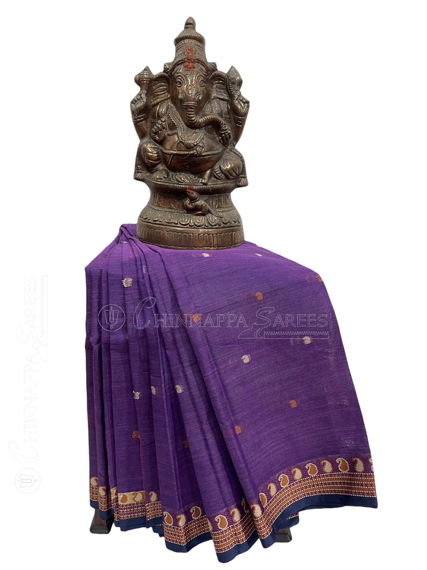 Bengali Purple Cotton Sarees