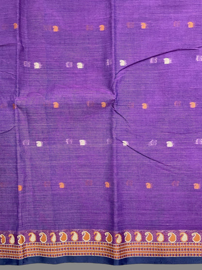 Bengali Purple Cotton Sarees