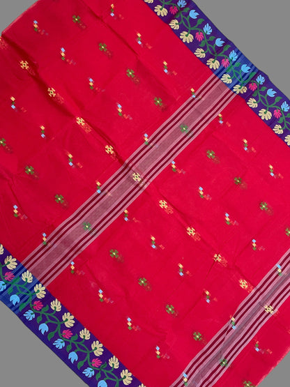 Bengali Red Cotton Sarees