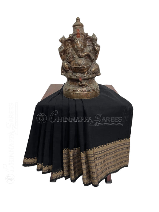 Narayanpet Black Colour Cotton Saree CS10
