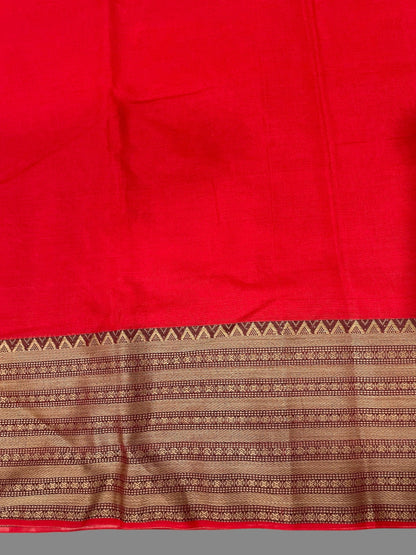 Narayanpet Red Colour Cotton Saree CS7