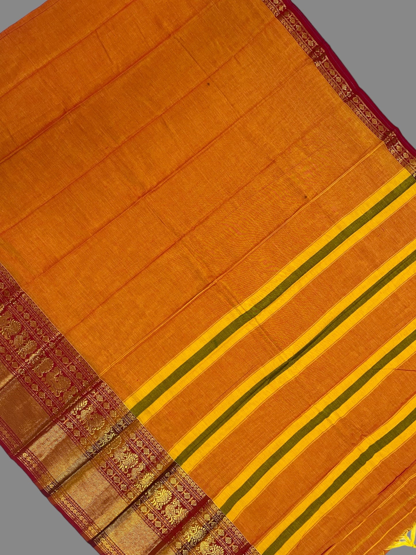 Narayanpet Orange Cotton Sarees CS43
