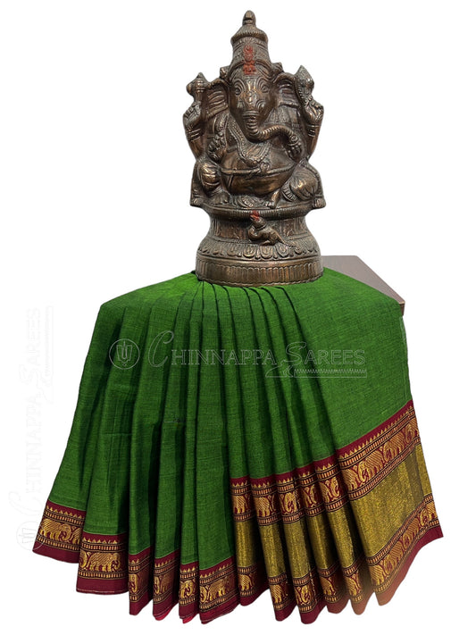 Narayanpet Mehndi Green Cotton Sarees CS81