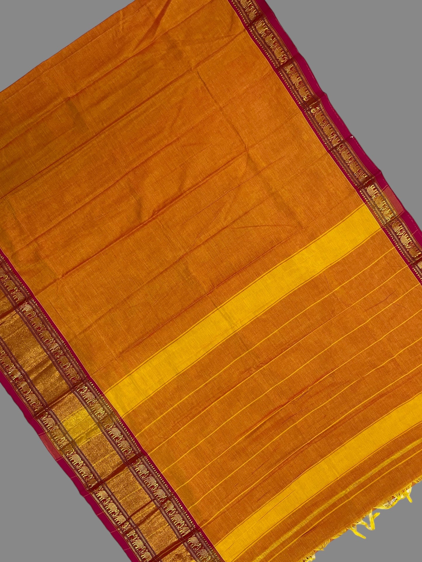 Narayanpet Golden Red Cotton Sarees CS83