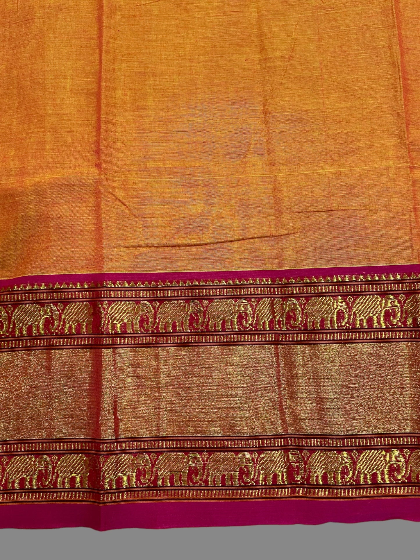 Narayanpet Golden Red Cotton Sarees CS83