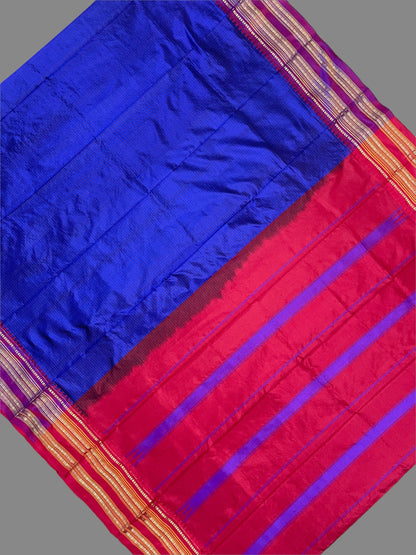 Narayanpet checks Royal Blue  Pure Silk Sarees