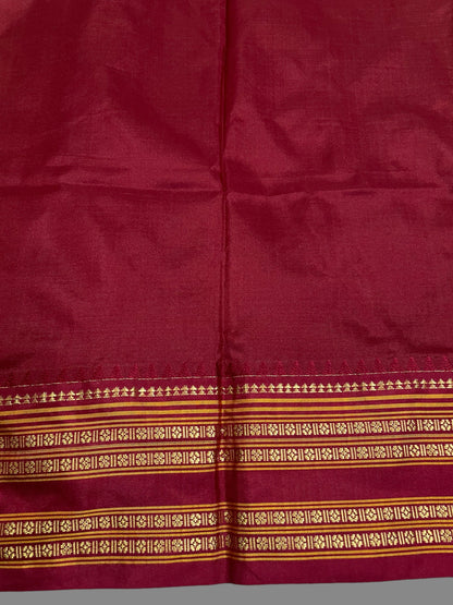 Narayanpet Checks Mehndi Pure Silk  Sarees