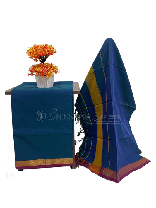 Ananda Blue Cotton Dress Material CS102