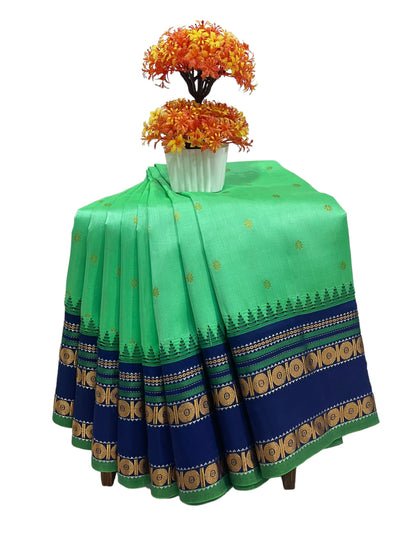 Rudrakshi Pista Green Pure Silk Saree