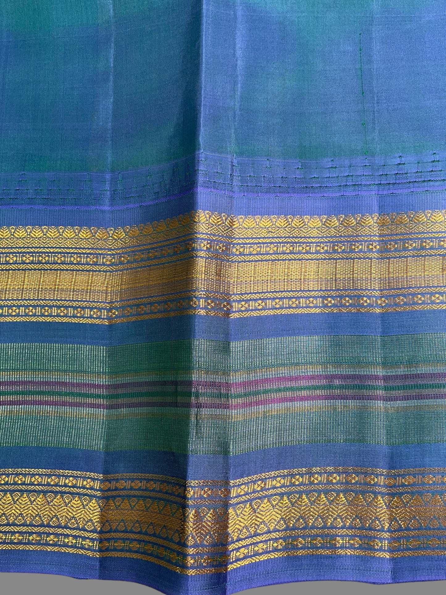 Stripes Border Sky Blue Pure Silk Sarees