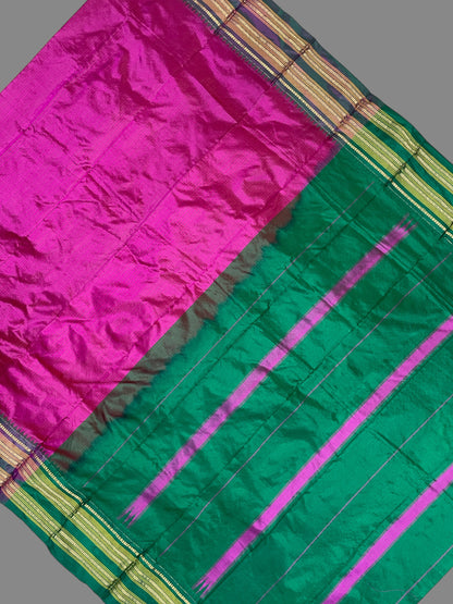 Narayanpet Checks Dark Pink Pure Silk Sarees