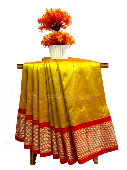 Kala Paithani Golden Pure Silk Saree