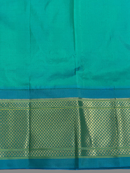Kala Paithani Neon Green Pure Silk Saree