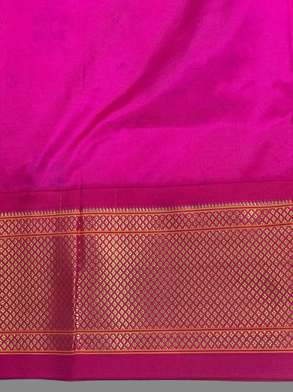 Kala Paithani Tomato Pink Pure Silk Saree