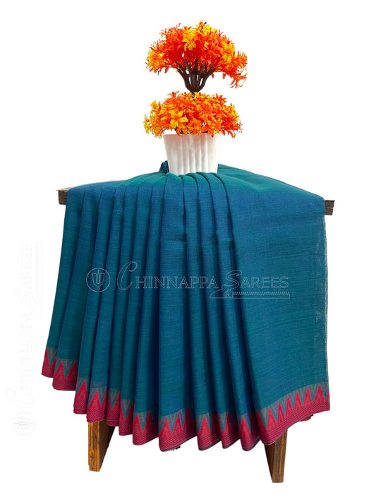 Narayanpet Ananda Blue Cotton Sarees CS142