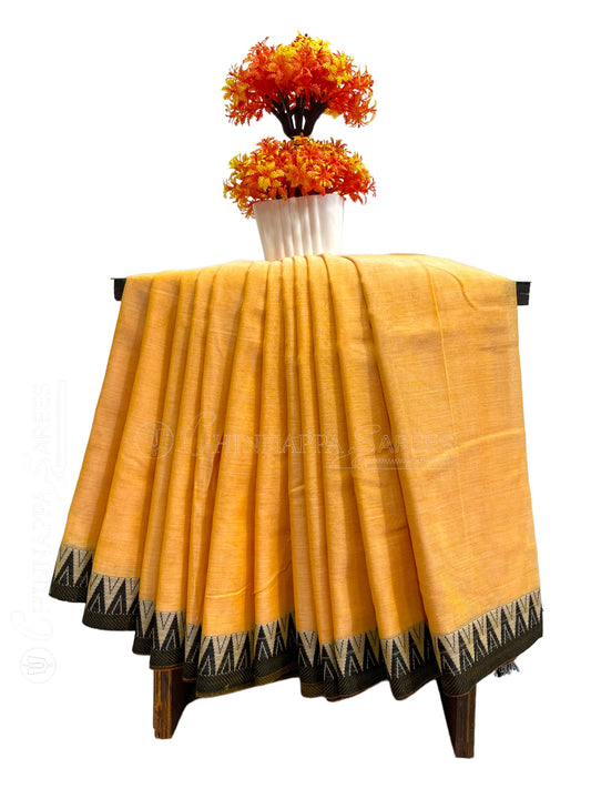 Narayanpet Light Yellow  Cotton Sarees CS151