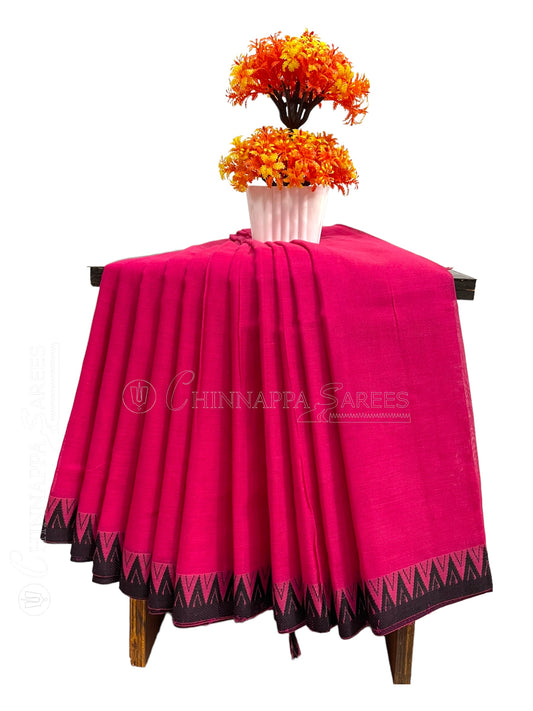 Narayanpet Deep Pink Cotton Sarees CS143