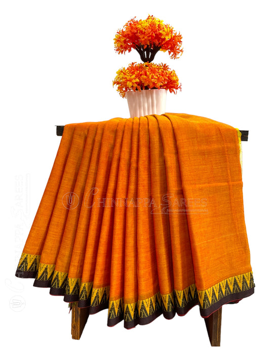 Narayanpet Orange Cotton Sarees CS146