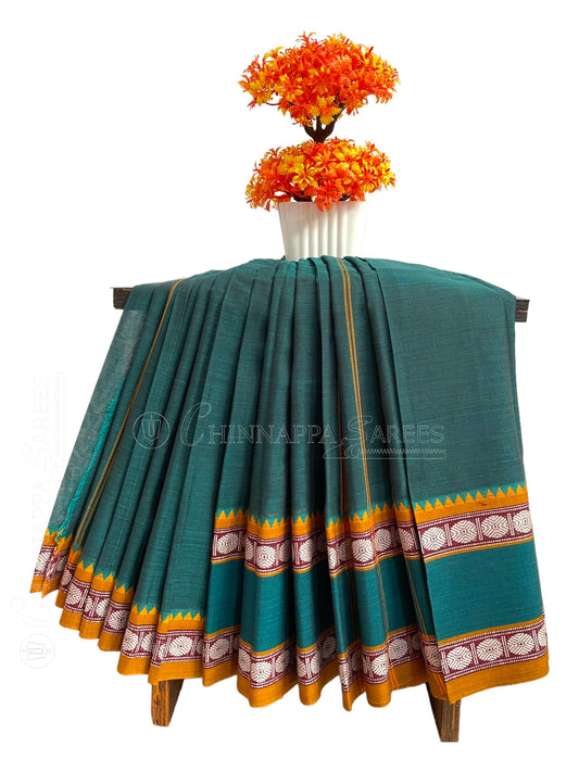 Narayanpet Teal Green Cotton Sarees CS137