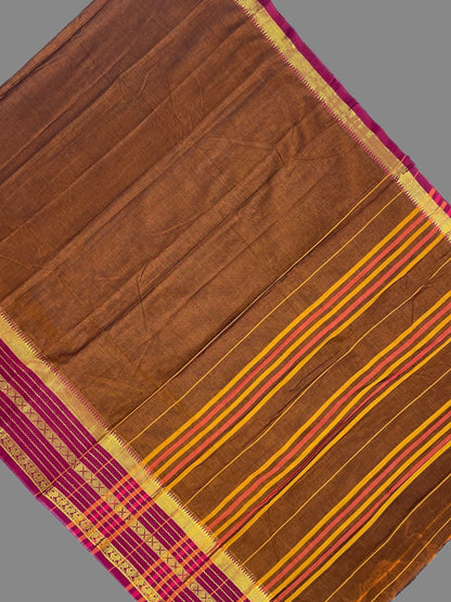 Narayanpet Rust Cotton Saree CS180